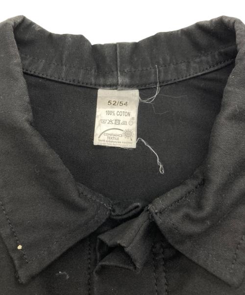 confiance textile（コンフィアントテキスタイル）CONFIANCE TEXTILE (コンフィアントテキスタイル) 【古着】ブラックモールスキンユーロワークジャケット ブラック サイズ:52/54の古着・服飾アイテム