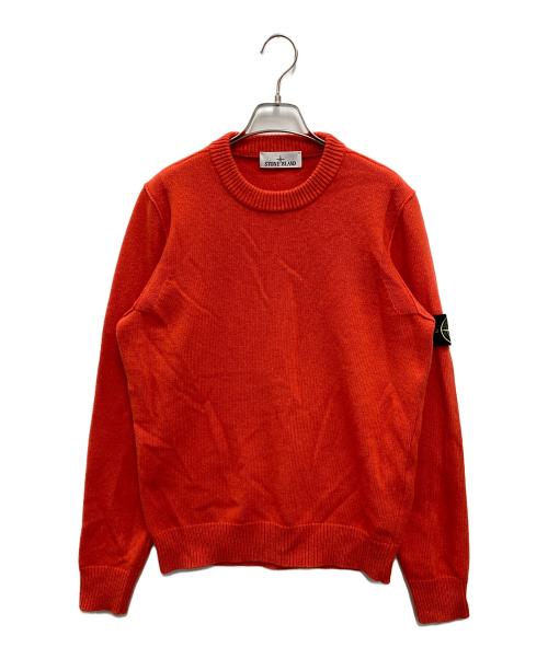 STONE ISLAND（ストーンアイランド）STONE ISLAND (ストーンアイランド) 7ゲージラムウールクルーネックセーター オレンジ サイズ:Sの古着・服飾アイテム