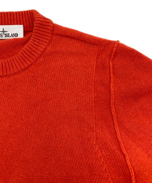 STONE ISLAND（ストーンアイランド）STONE ISLAND (ストーンアイランド) 7ゲージラムウールクルーネックセーター オレンジ サイズ:Sの古着・服飾アイテム