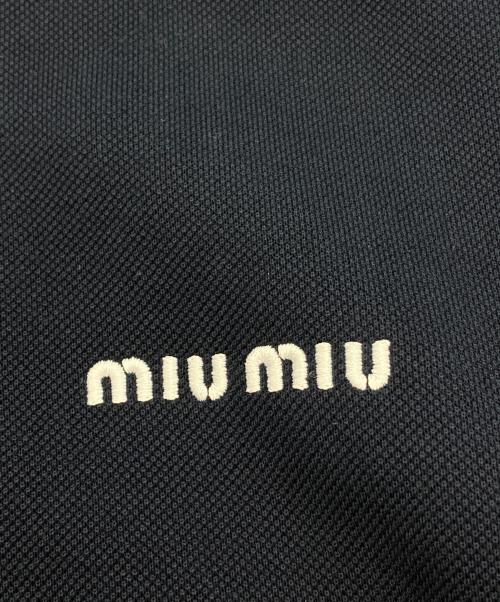 MIU MIU（ミュウミュウ）MIU MIU (ミュウミュウ) ボンデッドピケ テクニカルジャージー ブルゾンジャケット ネイビー サイズ:40の古着・服飾アイテム
