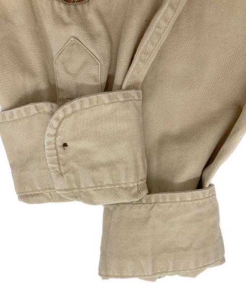 POLO RALPH LAUREN（ポロ・ラルフローレン）POLO RALPH LAUREN (ポロ・ラルフローレン) エルボーパッチシャツ ベージュ サイズ:Mの古着・服飾アイテム
