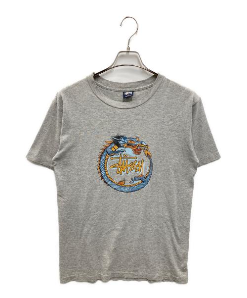 stussy（ステューシー）stussy (ステューシー) ドラゴンプリントTシャツ グレー サイズ:Mの古着・服飾アイテム