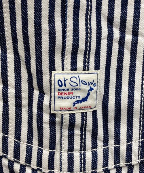 orSlow（オアスロウ）orSlow (オアスロウ) BEAMS BOY (ビームスボーイ) 別注 COMMERCIAL OVERALL ホワイト×ネイビー サイズ:FREEの古着・服飾アイテム