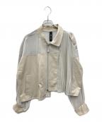 AULA AILAアウラアイラ）の古着「DENIM COMBINATION BLOUSON」｜ベージュ