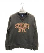 stussyステューシー）の古着「カレッジロゴスウェット」｜グレー