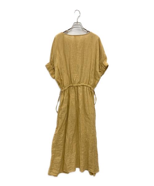 BEARDSLEY（ビアズリー）BEARDSLEY (ビアズリー) リネンバルーンポケワンピース イエロー サイズ:FREEの古着・服飾アイテム