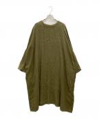 BEARDSLEYビアズリー）の古着「起毛リネンBIGワンピース」｜カーキ