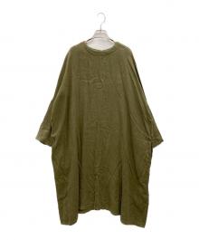 BEARDSLEY（ビアズリー）の古着「起毛リネンBIGワンピース」｜カーキ