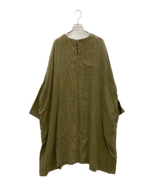 BEARDSLEY（ビアズリー）BEARDSLEY (ビアズリー) 起毛リネンBIGワンピース カーキ サイズ:FREEの古着・服飾アイテム