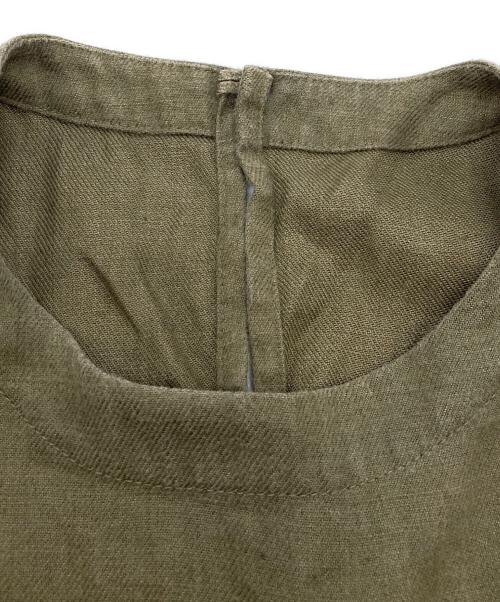 BEARDSLEY（ビアズリー）BEARDSLEY (ビアズリー) 起毛リネンBIGワンピース カーキ サイズ:FREEの古着・服飾アイテム