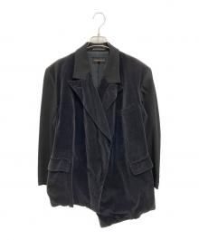 COMME des GARCONS（コムデギャルソン）の古着「ベロア切替 ボタンレスジャケット」｜ブラック