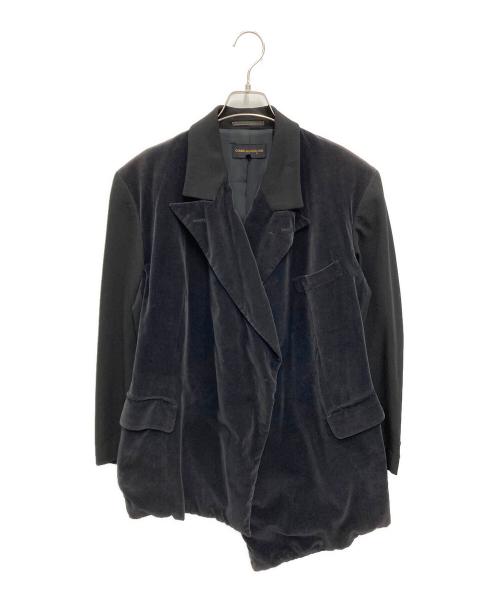 COMME des GARCONS（コムデギャルソン）COMME des GARCONS (コムデギャルソン) ベロア切替 ボタンレスジャケット ブラック サイズ:Mの古着・服飾アイテム