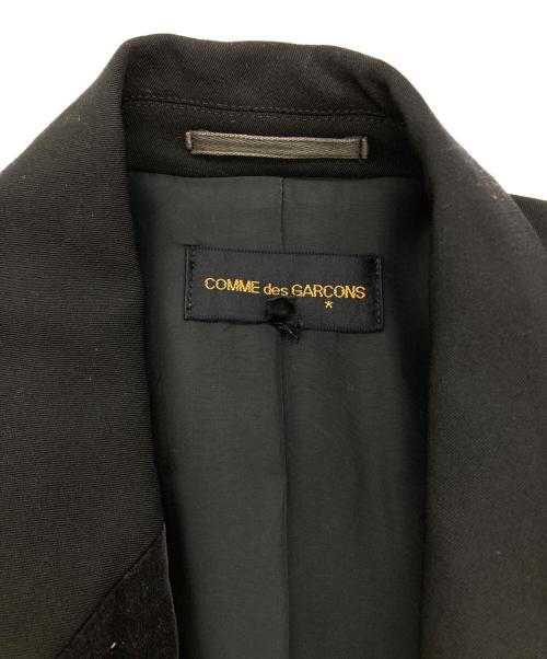 COMME des GARCONS（コムデギャルソン）COMME des GARCONS (コムデギャルソン) ベロア切替 ボタンレスジャケット ブラック サイズ:Mの古着・服飾アイテム