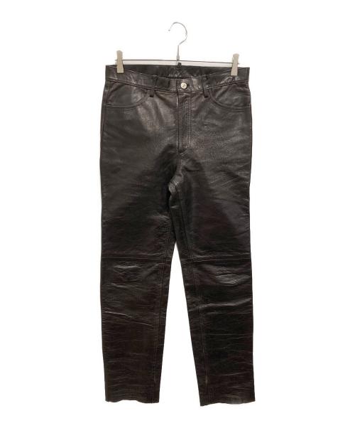UNDERCOVER（アンダーカバー）UNDERCOVER (アンダーカバー) レザーパンツ ブラウン サイズ:Sの古着・服飾アイテム