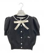 Bibiy.ビビィ）の古着「LILY RIBBON CARDIGAN BLACK」｜ブラック