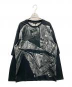 BALMAINバルマン）の古着「グラフィックレイヤードカットソー」｜ブラック