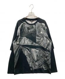 BALMAIN（バルマン）の古着「グラフィックレイヤードカットソー」｜ブラック