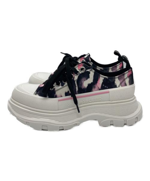 ALEXANDER McQUEEN（アレキサンダーマックイーン）ALEXANDER McQUEEN (アレキサンダーマックイーン) Tread Slick Lace Up 'Watercolour Graffiti' ブラック×ピンク サイズ:SIZE 37の古着・服飾アイテム