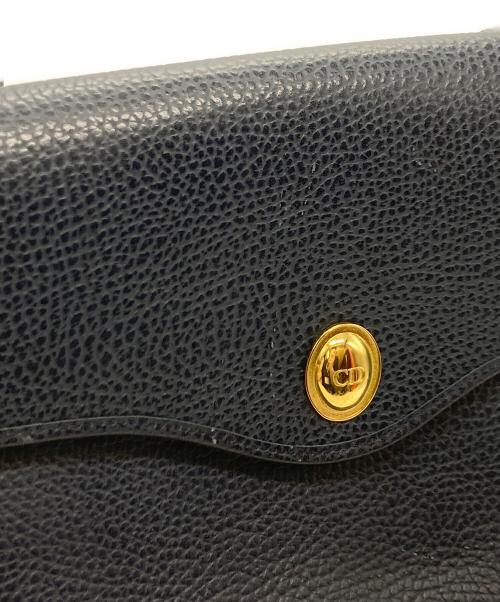 Christian Dior（クリスチャン ディオール）Christian Dior (クリスチャン ディオール) レザーショルダーバッグ ネイビーの古着・服飾アイテム
