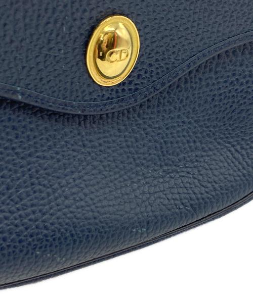 Christian Dior（クリスチャン ディオール）Christian Dior (クリスチャン ディオール) レザーショルダーバッグ ネイビーの古着・服飾アイテム