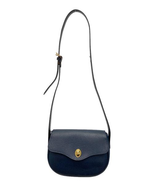 Christian Dior（クリスチャン ディオール）Christian Dior (クリスチャン ディオール) レザーショルダーバッグ ネイビーの古着・服飾アイテム