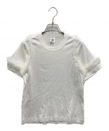 noir kei ninomiya（ノワール ケイ ニノミヤ）の古着「Ruffle Sleeve T-Shirt」｜ホワイト