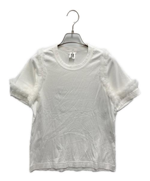 noir kei ninomiya（ノワール ケイ ニノミヤ）noir kei ninomiya (ノワール ケイ ニノミヤ) Ruffle Sleeve T-Shirt ホワイト サイズ:Sの古着・服飾アイテム