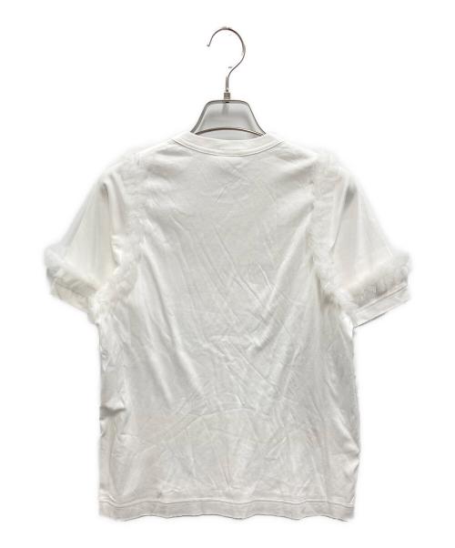 noir kei ninomiya（ノワール ケイ ニノミヤ）noir kei ninomiya (ノワール ケイ ニノミヤ) Ruffle Sleeve T-Shirt ホワイト サイズ:Sの古着・服飾アイテム