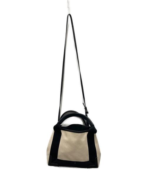 BALENCIAGA（バレンシアガ）BALENCIAGA (バレンシアガ) NAVY CABAS XS ホワイト×ブラックの古着・服飾アイテム
