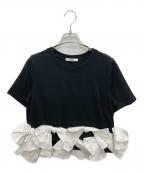 Snidelスナイデル）の古着「リボンドッキングTシャツ」｜ブラック
