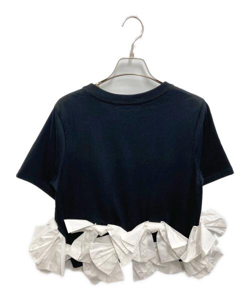 Snidel（スナイデル）Snidel (スナイデル) リボンドッキングTシャツ ブラック サイズ:FREE 未使用品の古着・服飾アイテム