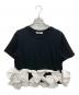 Snidel（スナイデル）の古着「リボンドッキングTシャツ」｜ブラック