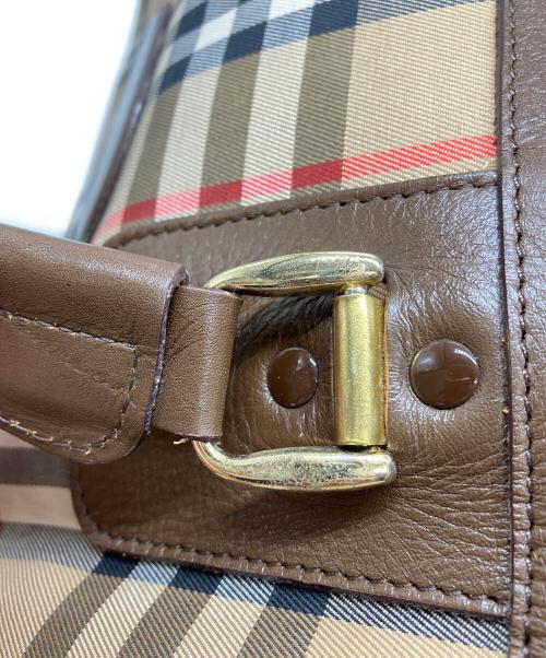 Burberry's（バーバリーズ）Burberry's (バーバリーズ) ノバチェックボストンバッグ ベージュの古着・服飾アイテム
