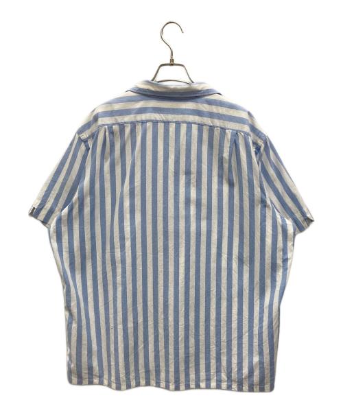POLO RALPH LAUREN（ポロ・ラルフローレン）POLO RALPH LAUREN (ポロ・ラルフローレン) CLASSIC FIT 半袖ストライプシャツ ブルー×ホワイト サイズ:XLの古着・服飾アイテム