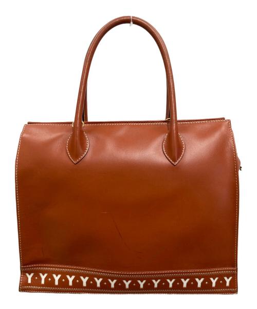 Yves Saint Laurent（イヴサンローラン）Yves Saint Laurent (イヴサンローラン) Yカットアウト2WAYトートバッグ ブラウンの古着・服飾アイテム