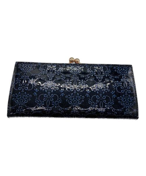 ANNA SUI（アナスイ）ANNA SUI (アナスイ) がま口長財布 ブラック×ブルーの古着・服飾アイテム