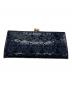 ANNA SUI (アナスイ) がま口長財布 ブラック×ブルー：8000円