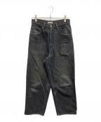 AURALEEオーラリー）の古着「HARD-TWIST-DENIM-WIDE」｜ブラック