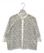 TOMORROW LAND collectionトゥモローランドコレクション）の古着「リーフコードレース ハーフスリーブブラウス」｜ホワイト