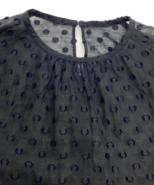 BALLSEY（ボールジィ）BALLSEY (ボールジィ) フラワーカットジャカード パフスリーブブラウス ブラック サイズ:SIZE 36の古着・服飾アイテム