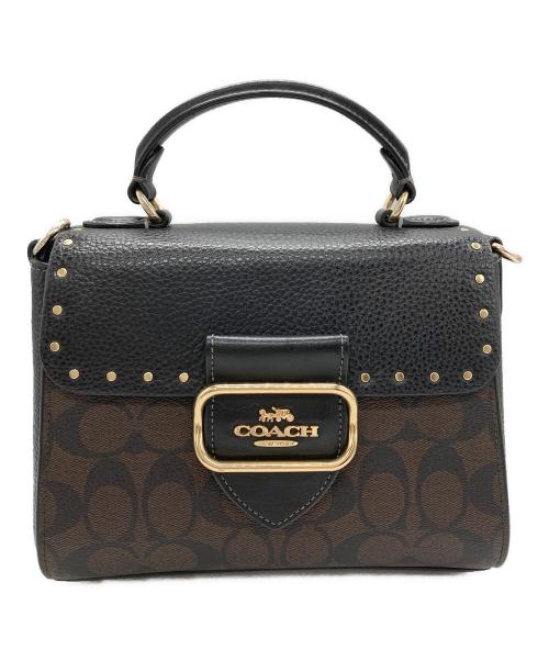 COACH（コーチ）COACH (コーチ) サッチェルカラーブロック2WAYバッグ ブラウンの古着・服飾アイテム
