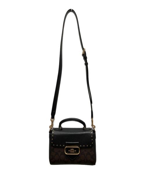 COACH（コーチ）COACH (コーチ) サッチェルカラーブロック2WAYバッグ ブラウンの古着・服飾アイテム