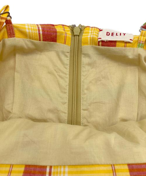 DELIY（デリー）DELIY (デリー) cotton madras check ドレス オレンジの古着・服飾アイテム