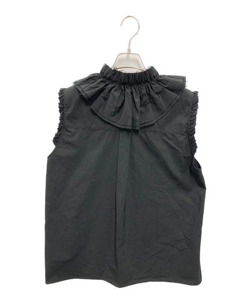 IENA LA BOUCLE（イエナ ラ ブークル）IENA LA BOUCLE (イエナ ラ ブークル) C/Pポプリンフリルカラーシャツ ブラック サイズ:FREEの古着・服飾アイテム