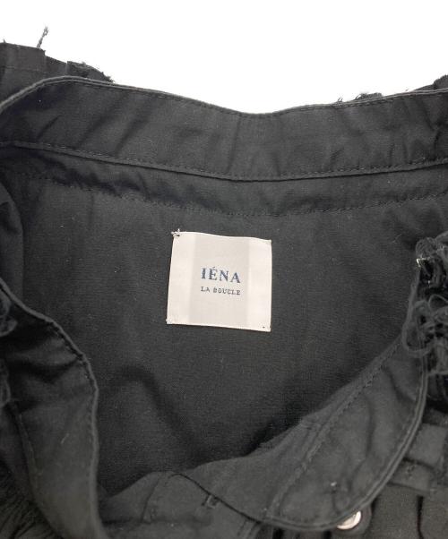 IENA LA BOUCLE（イエナ ラ ブークル）IENA LA BOUCLE (イエナ ラ ブークル) C/Pポプリンフリルカラーシャツ ブラック サイズ:FREEの古着・服飾アイテム