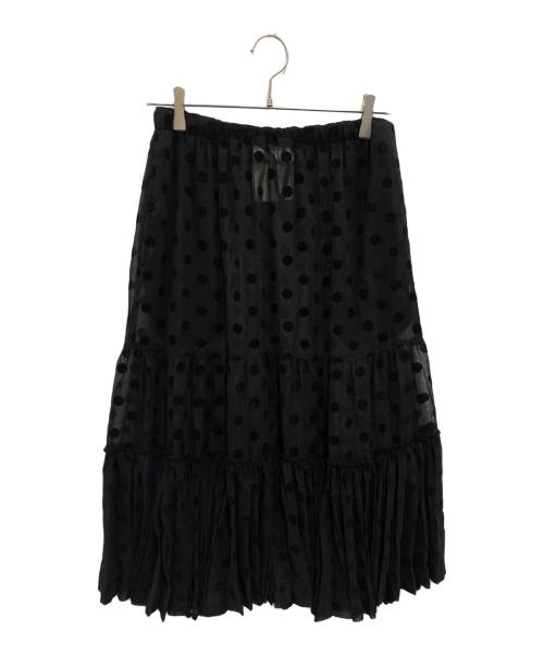 ROBE DE CHAMBRE COMME DES GARCONS（ローブドシャンブル コムデギャルソン）ROBE DE CHAMBRE COMME DES GARCONS (ローブドシャンブル コムデギャルソン) ドット柄シアースカート ブラック サイズ:記載無しの古着・服飾アイテム