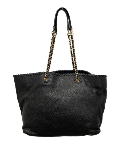 TORY BURCH（トリーバーチ）TORY BURCH (トリーバーチ) マリオンイーストウェストチェーントートバッグ ブラックの古着・服飾アイテム