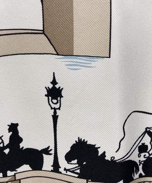 HERMES（エルメス）HERMES (エルメス) LES PONTS DE PARIS カレ90 ホワイトの古着・服飾アイテム