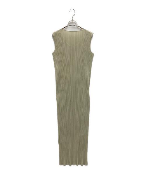 PLEATS PLEASE（プリーツプリーズ）PLEATS PLEASE (プリーツプリーズ) ノースリーブプリーツワンピース グリーン サイズ:4の古着・服飾アイテム