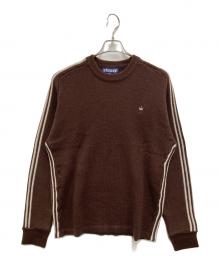 stussy（ステューシー）の古着「90'sサイドラインクルーネックニット」｜ブラウン